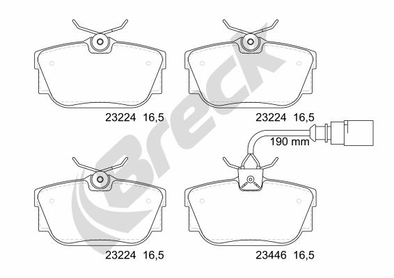 Placute frana BRECK 23224 00 702 10